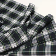 Tissu habillement Tartan carreaux motif traditionnel bleu marine, vert et blanc - OEKO - TEX® - TissusPapi.com