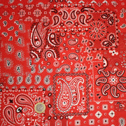 Tissu cotonnade, motif BANDANA paisley : rouge / bleu / vert - OEKO - TEX STANDARD 100 - TissusPapi.com