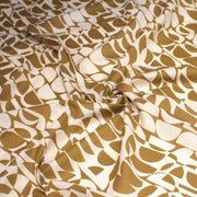Tissu popeline coton motif géométrique ocre & écru - OEKO - TEX - TissusPapi.com