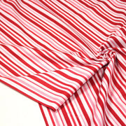 Tissu cotonnade aux rayures rouges, roses et blanches - TissusPapi.com