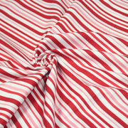 Tissu cotonnade aux rayures rouges, roses et blanches - TissusPapi.com