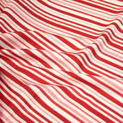 Tissu cotonnade aux rayures rouges, roses et blanches - TissusPapi.com