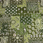 Tissu cotonnade, motif BANDANA paisley : rouge / bleu / vert - OEKO - TEX STANDARD 100 - TissusPapi.com