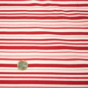 Tissu cotonnade aux rayures rouges, roses et blanches - TissusPapi.com