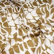 Tissu popeline coton motif géométrique ocre & écru - OEKO - TEX - TissusPapi.com