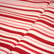 Tissu cotonnade aux rayures rouges, roses et blanches - TissusPapi.com