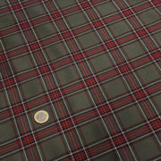 Tissu habillement Tartan carreaux motif traditionnel vert kaki noir et bordeaux - OEKO - TEX® - TissusPapi.com