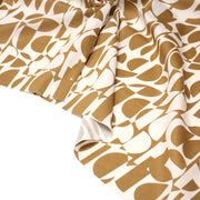 Tissu popeline coton motif géométrique ocre & écru - OEKO - TEX - TissusPapi.com