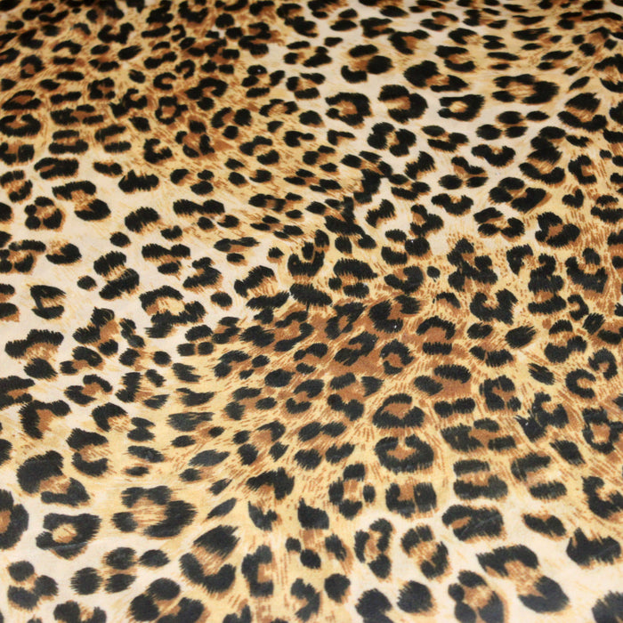Tissu Velours ras motif léopard