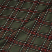 Tissu habillement Tartan carreaux motif traditionnel vert kaki noir et bordeaux - OEKO - TEX® - TissusPapi.com