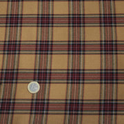 Tissu habillement Tartan carreaux motif traditionnel ocre, noir et bordeaux - OEKO - TEX® - TissusPapi.com