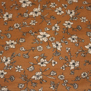 Tissu popeline coton ocre aux fines fleurs écrues & noires - OEKO - TEX - TissusPapi.com