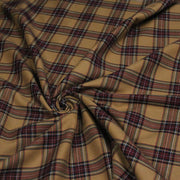 Tissu habillement Tartan carreaux motif traditionnel ocre, noir et bordeaux - OEKO - TEX® - TissusPapi.com