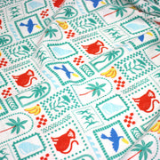 Tissu double gaze Palmiers, bananes et toucans - Collection SICILIA - STANDARD 100 OEKO - TEX - TissusPapi.com