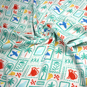Tissu double gaze Palmiers, bananes et toucans - Collection SICILIA - STANDARD 100 OEKO - TEX - TissusPapi.com