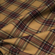 Tissu habillement Tartan carreaux motif traditionnel ocre, noir et bordeaux - OEKO - TEX® - TissusPapi.com