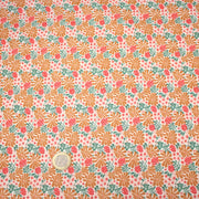 Tissu cotonnade fleuri SEVENTIES ocre rose vert - STANDARD 100 OEKO - TEX - TissusPapi.com