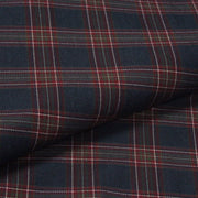 Tissu habillement Tartan carreaux motif traditionnel bleu marine et bordeaux - OEKO - TEX® - TissusPapi.com