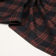 Tissu habillement Tartan carreaux motif traditionnel bleu marine et bordeaux - OEKO - TEX® - TissusPapi.com