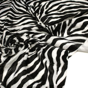 Tissu Velours imprimé motif ZEBRE : noir & blanc cassé - TissusPapi.com