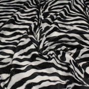 Tissu Velours imprimé motif ZEBRE : noir & blanc cassé - TissusPapi.com