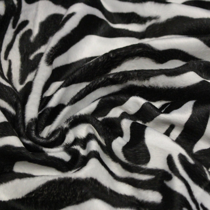 Tissu Velours imprimé motif ZEBRE : noir & blanc cassé - TissusPapi.com