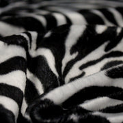 Tissu Velours imprimé motif ZEBRE : noir & blanc cassé - TissusPapi.com