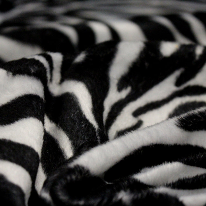 Tissu Velours imprimé motif ZEBRE : noir & blanc cassé - TissusPapi.com