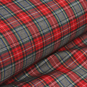 Tissu habillement Tartan carreaux motif traditionnel rouge, vert et gris - OEKO - TEX® - TissusPapi.com