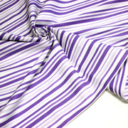 Tissu cotonnade aux rayures violettes, parme, blanches - TissusPapi.com