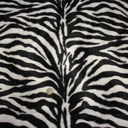 Tissu Velours imprimé motif ZEBRE : noir & blanc cassé - TissusPapi.com