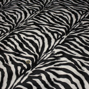 Tissu Velours imprimé motif ZEBRE : noir & blanc cassé - TissusPapi.com