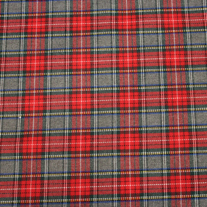 Tissu habillement Tartan carreaux motif traditionnel rouge, vert et gris - OEKO - TEX® - TissusPapi.com