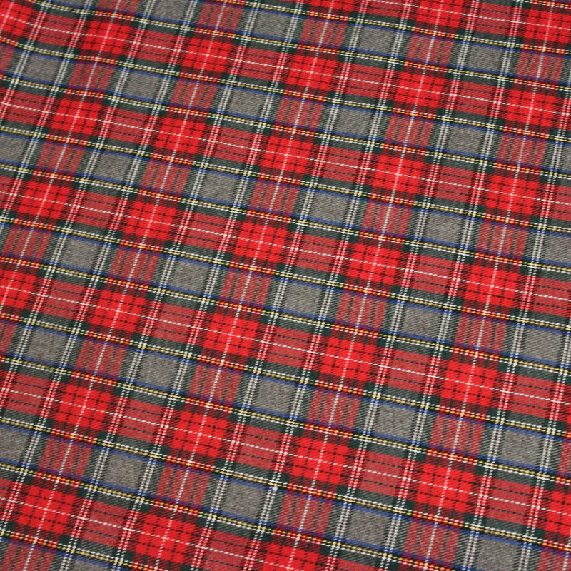 Tissu habillement Tartan carreaux motif traditionnel rouge, vert et gris - OEKO - TEX® - TissusPapi.com