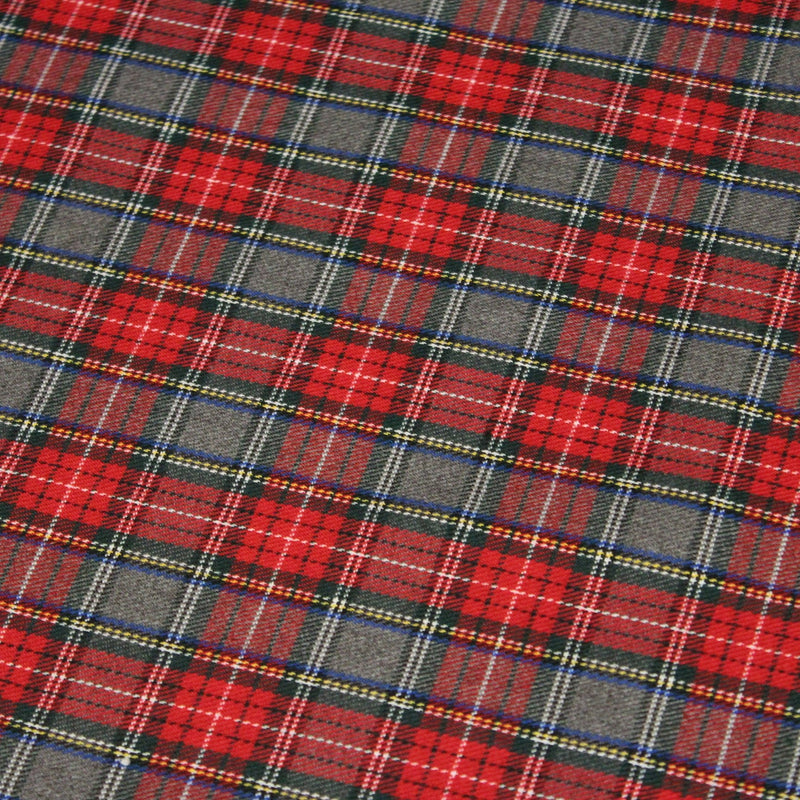 Tissu habillement Tartan carreaux motif traditionnel rouge, vert et gris - OEKO - TEX® - TissusPapi.com
