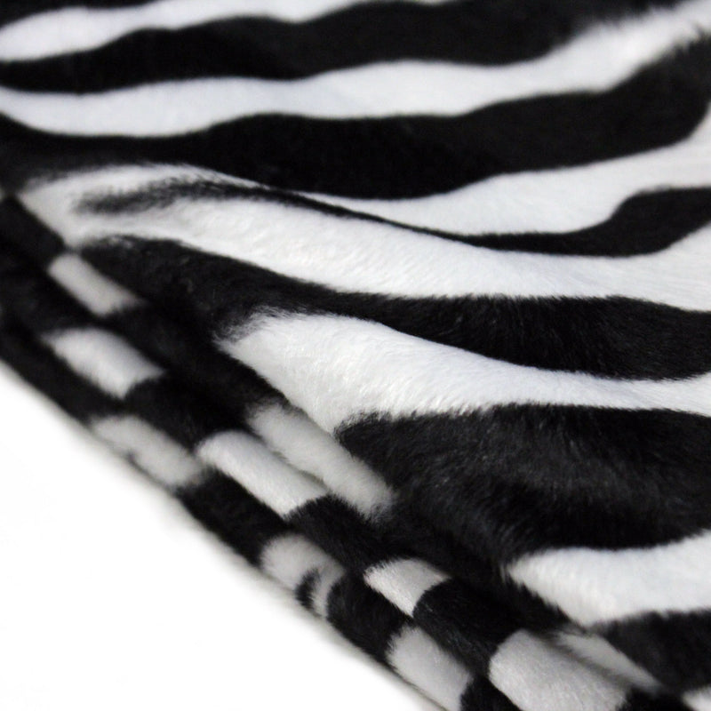 Tissu Velours imprimé motif ZEBRE : noir & blanc cassé - TissusPapi.com