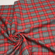 Tissu habillement Tartan carreaux motif traditionnel rouge, vert et gris - OEKO - TEX® - TissusPapi.com