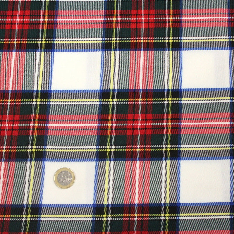 Tissu habillement Tartan motif traditionnel rouge, blanc, jaune, noir et vert - OEKO - TEX - TissusPapi.com