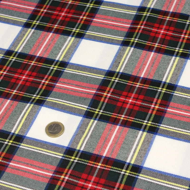 Tissu habillement Tartan motif traditionnel rouge, blanc, jaune, noir et vert - OEKO - TEX - TissusPapi.com