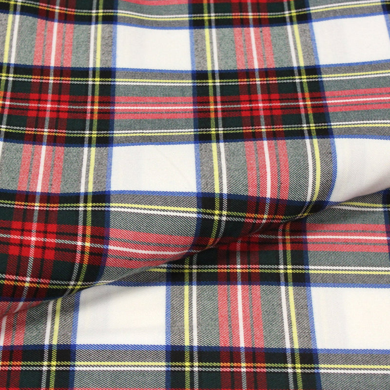 Tissu habillement Tartan motif traditionnel rouge, blanc, jaune, noir et vert - OEKO - TEX - TissusPapi.com