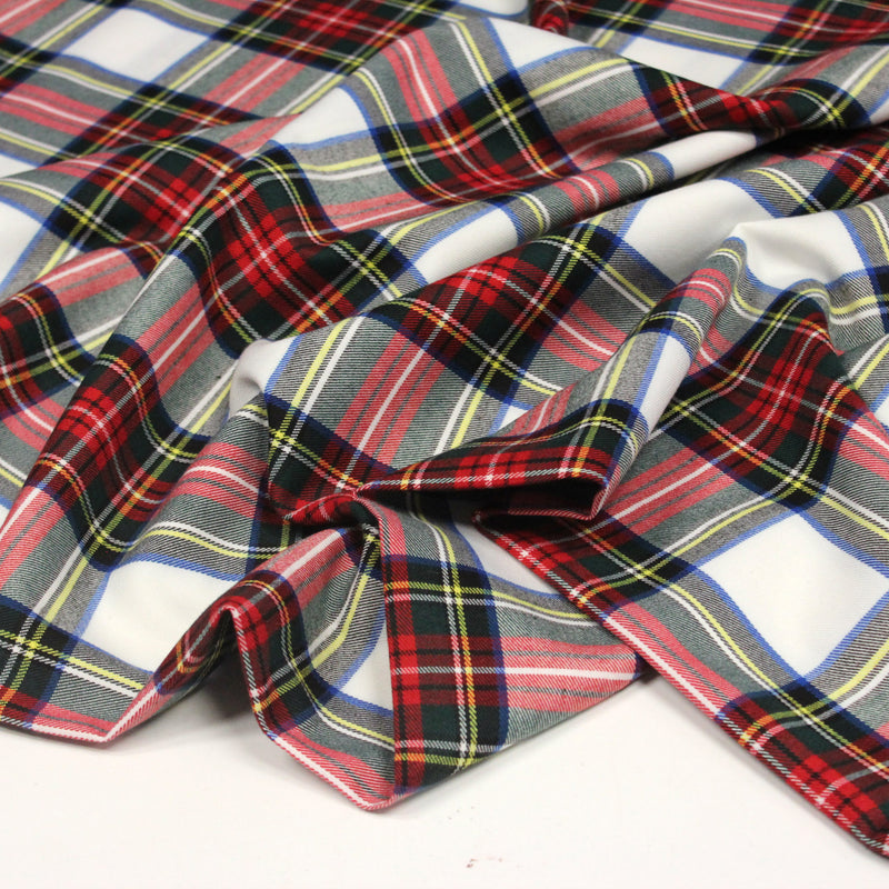 Tissu habillement Tartan motif traditionnel rouge, blanc, jaune, noir et vert - OEKO - TEX - TissusPapi.com