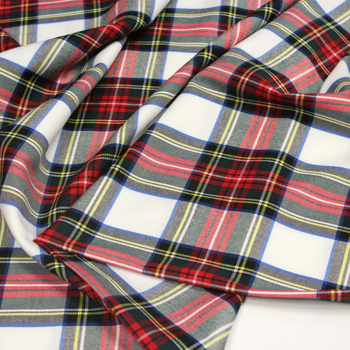 Tissu habillement Tartan motif traditionnel rouge, blanc, jaune, noir et vert - OEKO-TEX®