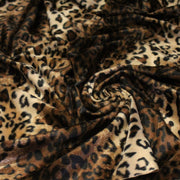 Tissu Velours imprimé motif LEOPARD aux couleurs fauves - TissusPapi.com