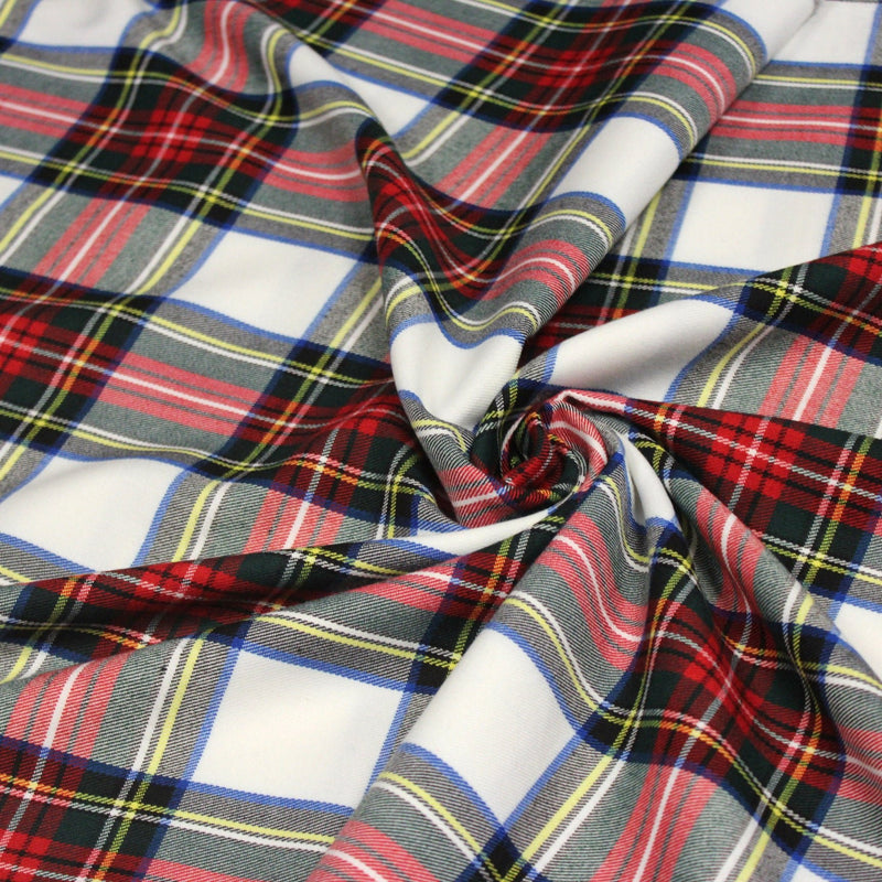 Tissu habillement Tartan motif traditionnel rouge, blanc, jaune, noir et vert - OEKO - TEX - TissusPapi.com