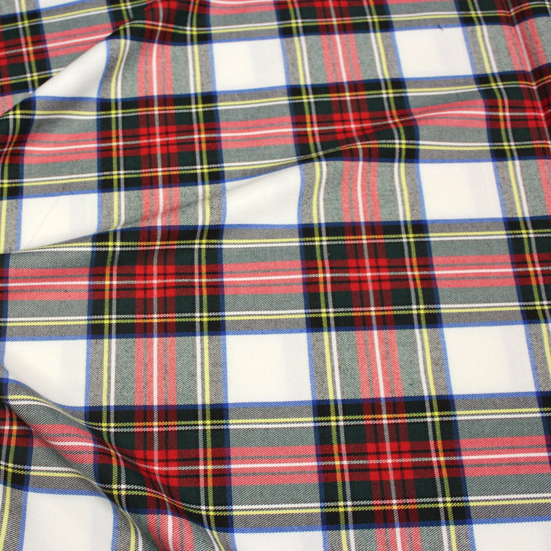 Tissu habillement Tartan motif traditionnel rouge, blanc, jaune, noir et vert - OEKO - TEX - TissusPapi.com
