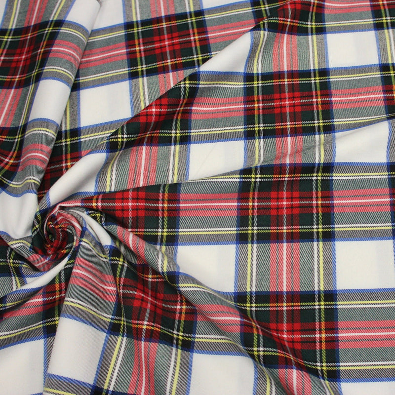 Tissu habillement Tartan motif traditionnel rouge, blanc, jaune, noir et vert - OEKO - TEX - TissusPapi.com