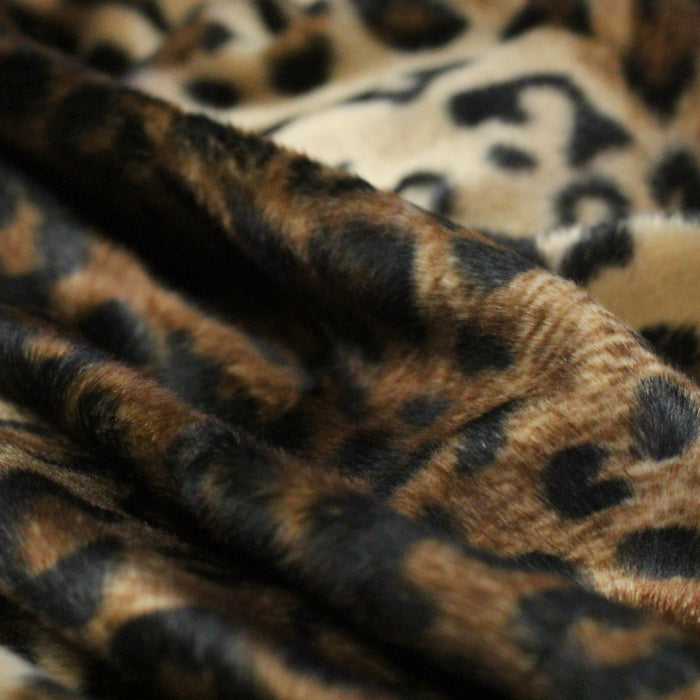 Tissu Velours imprimé motif LEOPARD aux couleurs fauves