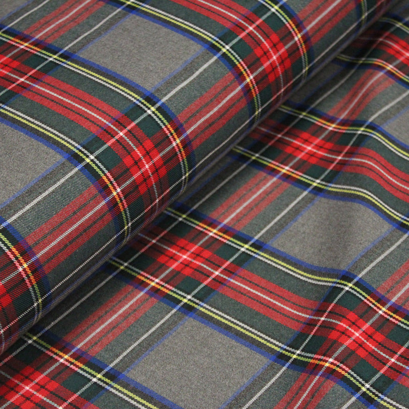 Tissu habillement Tartan motif traditionnel rouge, gris, jaune, noir et vert - OEKO - TEX® - TissusPapi.com