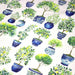 Tissu gabardine coton imprimée Citrons & citronniers, pots faïence bleue - ON DESTOCKE ! - TissusPapi.com