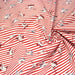 Tissu popeline coton, roller quad / patins à roulette & rayures blanches et rouges - TissusPapi.com